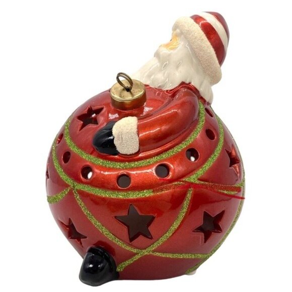 Santa Ball Ornament Color Changing Light Up Christmas Luminary - Picture 3 of 10